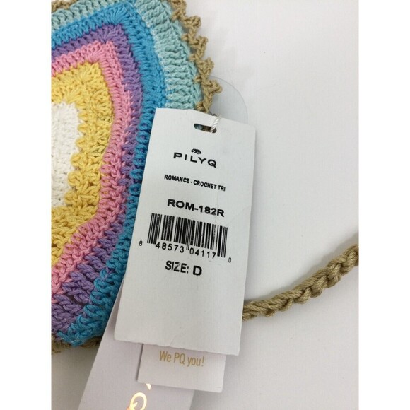 Pilyq Womens Romance Crochet Triangle Halter Bikini Top Size D NWT ROM-182R - Picture 4 of 9